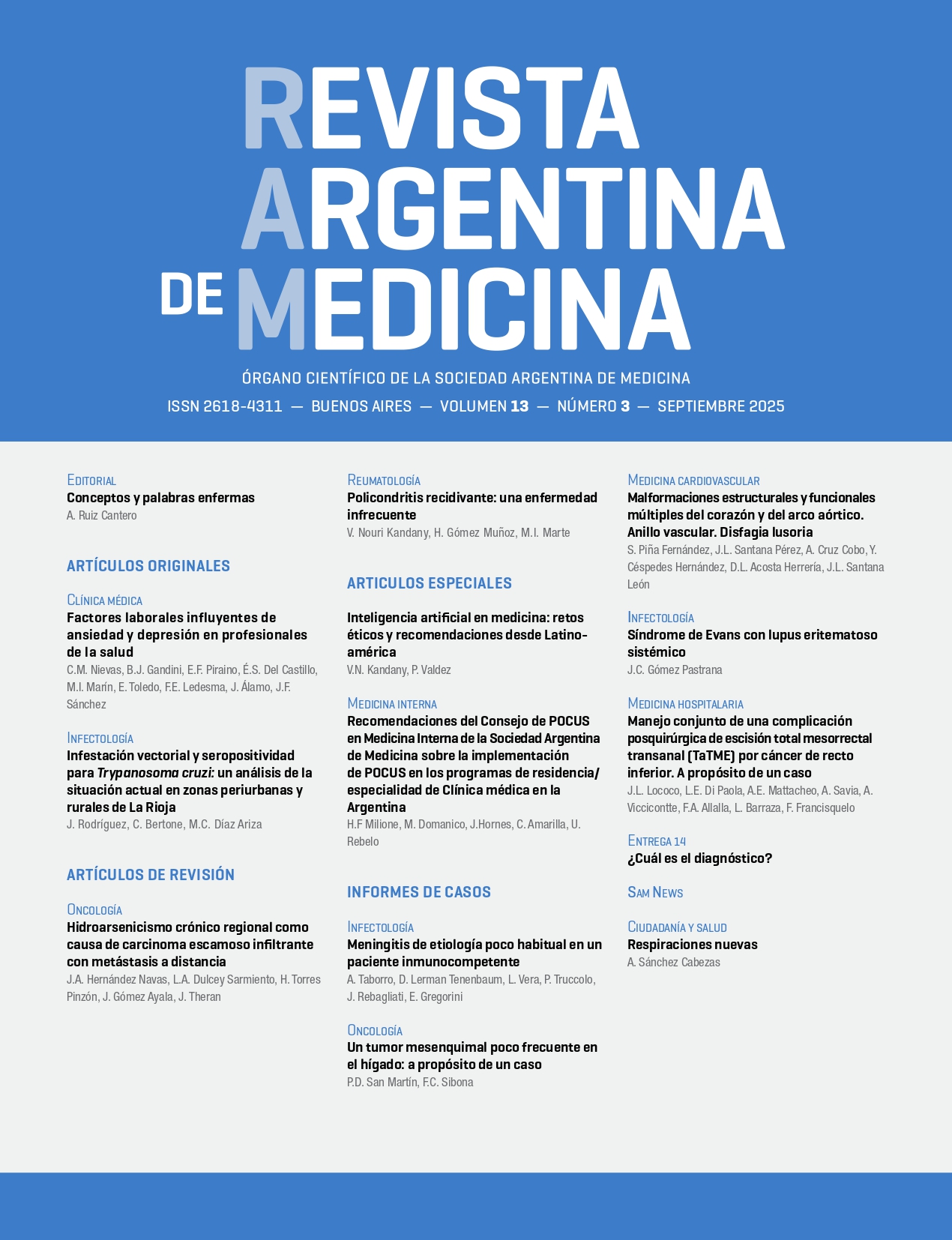 					Ver Vol. 13 Núm. 3 (2025): Revista Argentina de Medicina
				